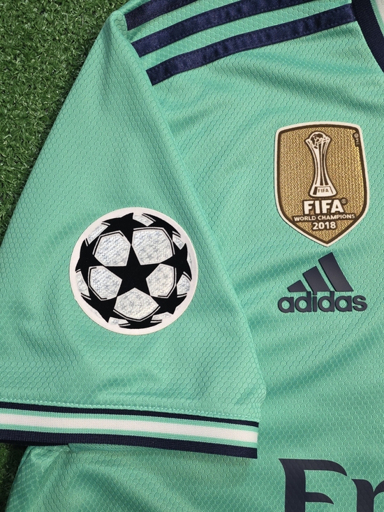 Adidas Real Madrid CF Sergio Ramos #4 2019/2020 Third Green Jersey UCL Patches - Picture 4 of 12